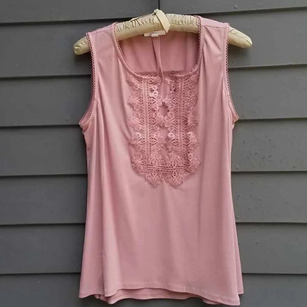 Westport Blush Top with Lace Bib size Large
